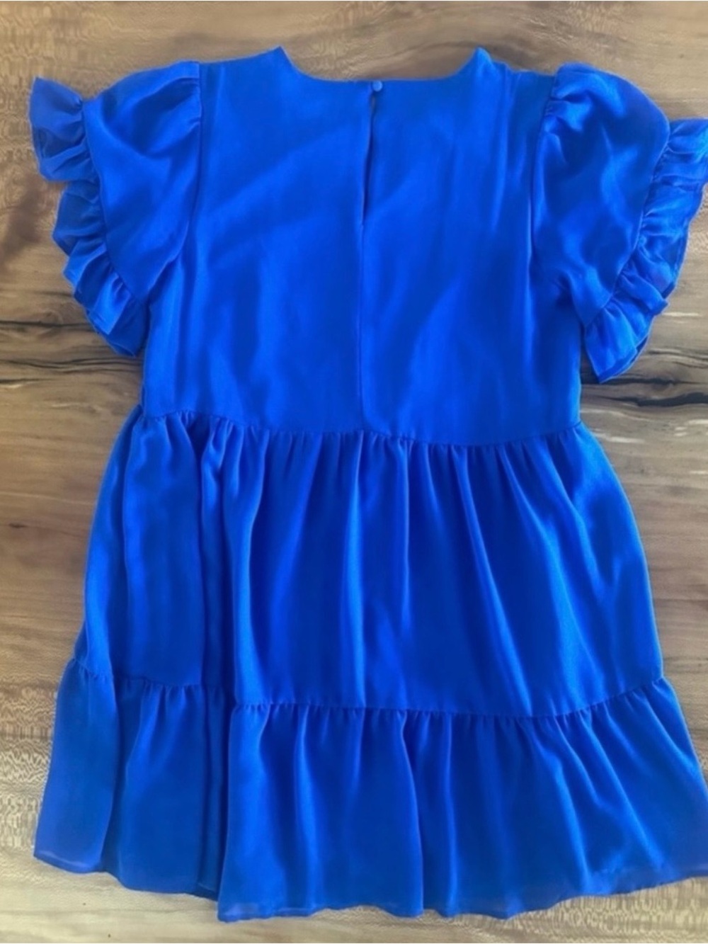 Sam Edelman Royal Blue Chiffon 
Ruffle Sleeve Tiered Dress | Size: XS - Picture 7 of 12